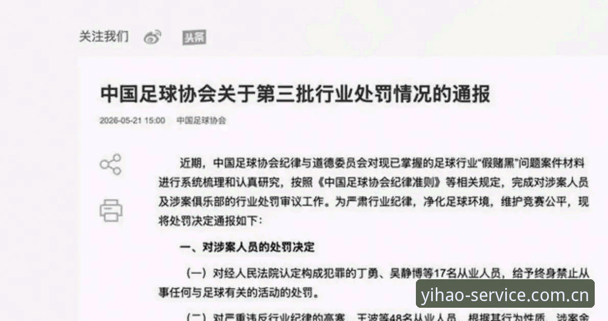 壹号APP操作流畅 足协第三批禁足名单最新动态:65人受罚,17人终身禁赛,中国足球反腐风暴再升级